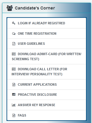 WBCS One Time registration Step 2