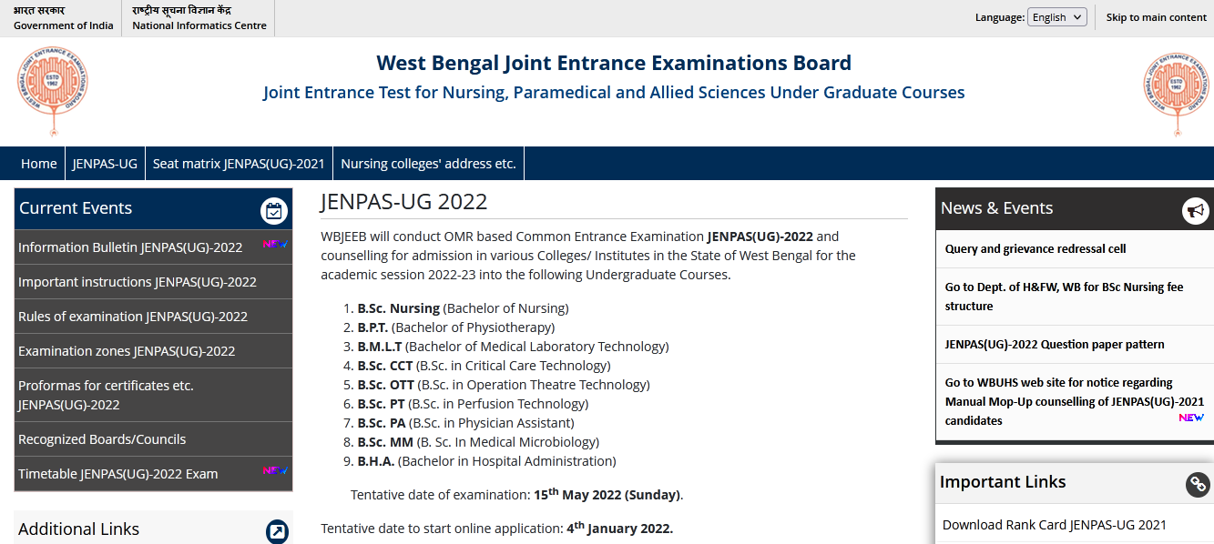 WBJEE JENPAS 2023