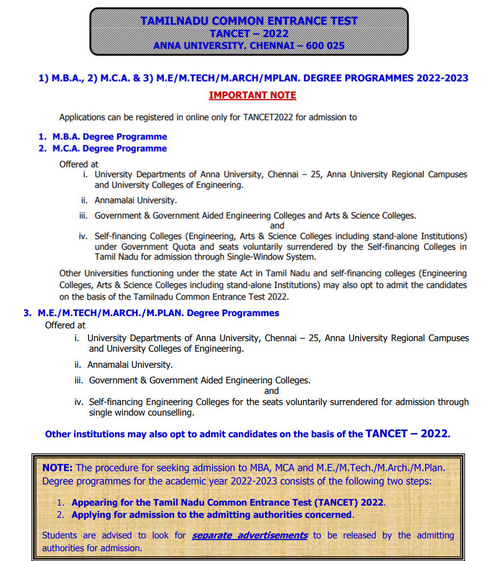 TANCET 2022 Notice