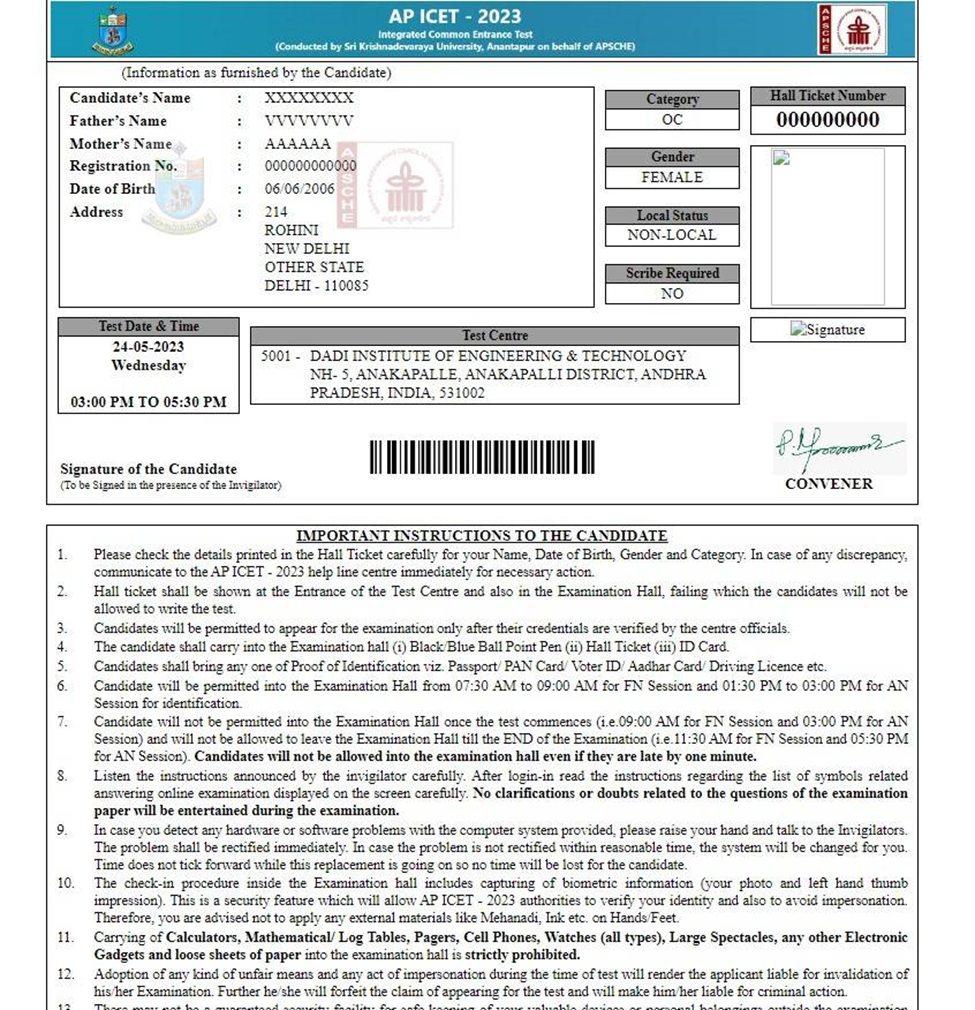 AP ICET 2024 hall ticket 