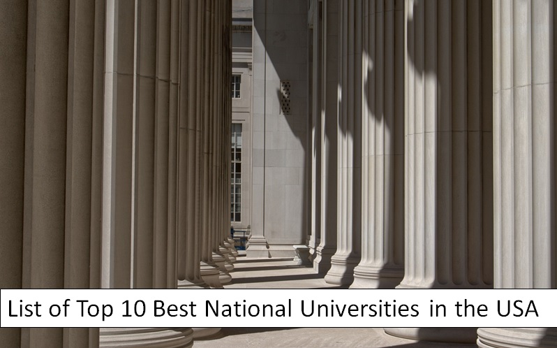 List of Top 10 Best National Universities in the USA
